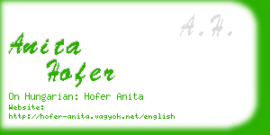 anita hofer business card